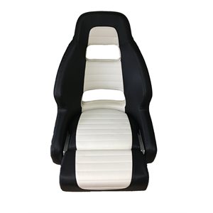 PREMIUM DELUXE HELM SEAT WITH FLIP UP BOLSTER BLACK & WHITE