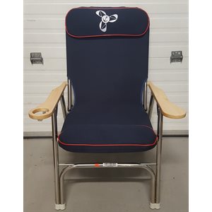 DLX FOLDING CHAIR ALL S.S. NAVY