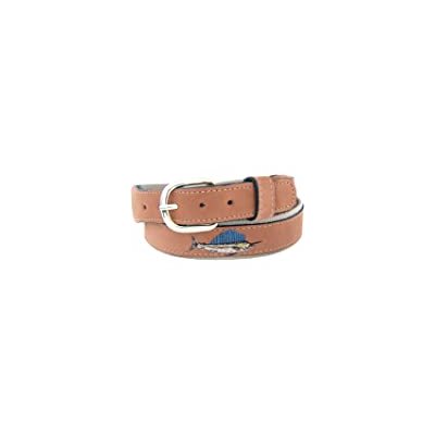 Leather embroidered anchor belt buff - 40