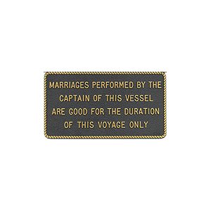 PLAQUE "MARRIAGES PERFORMED"